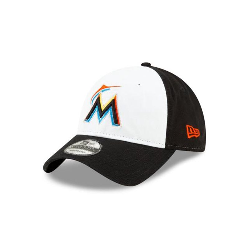 MLB Miami Marlins Core Classic Otc 9Twenty Adjustable (LUQ5809) - White New Era Caps